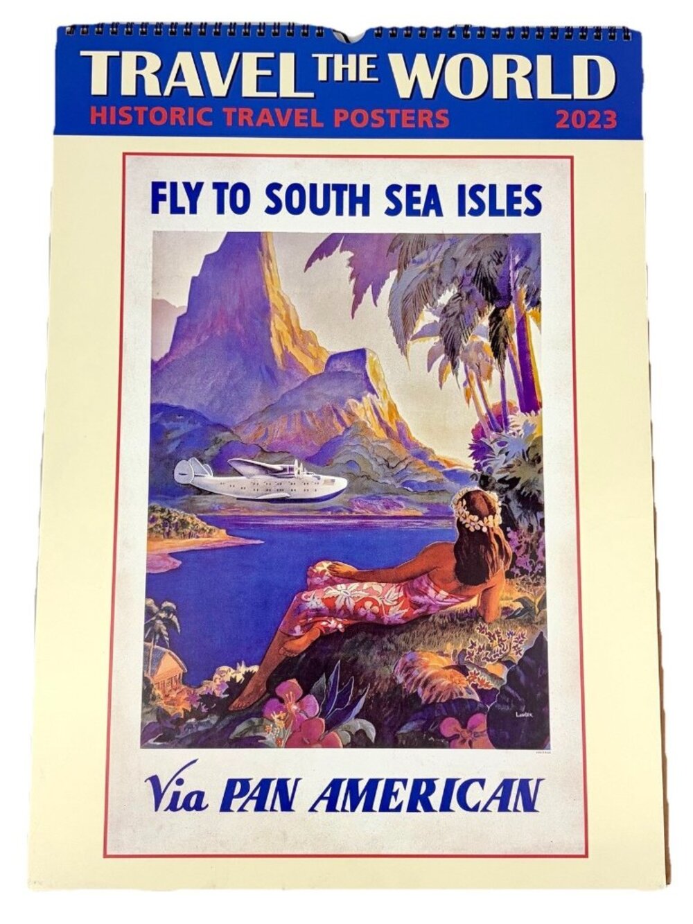 Historic Vintage Travel Poster Calendar Pan Am Queen Mary TWA NY Europe Vegas